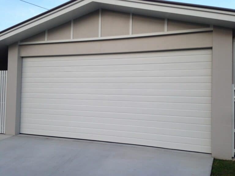 Double Sectional Garage Door - Deep 4 Lines - Surfmist Color