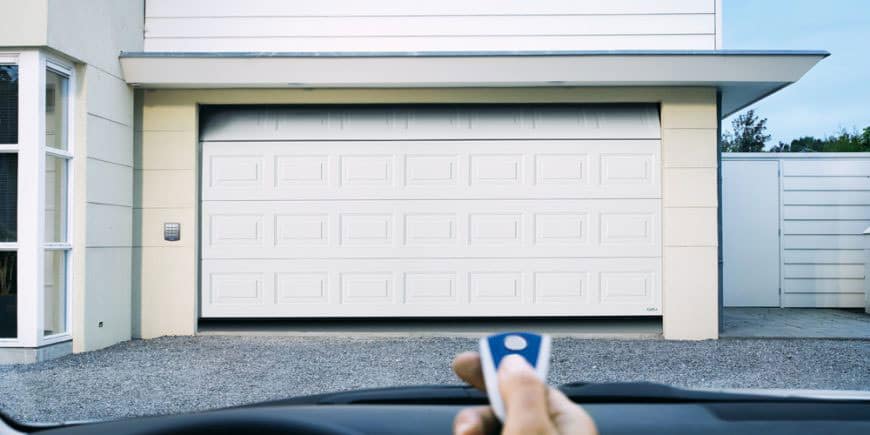 Double Sectional Garage Door - Squares - White Color